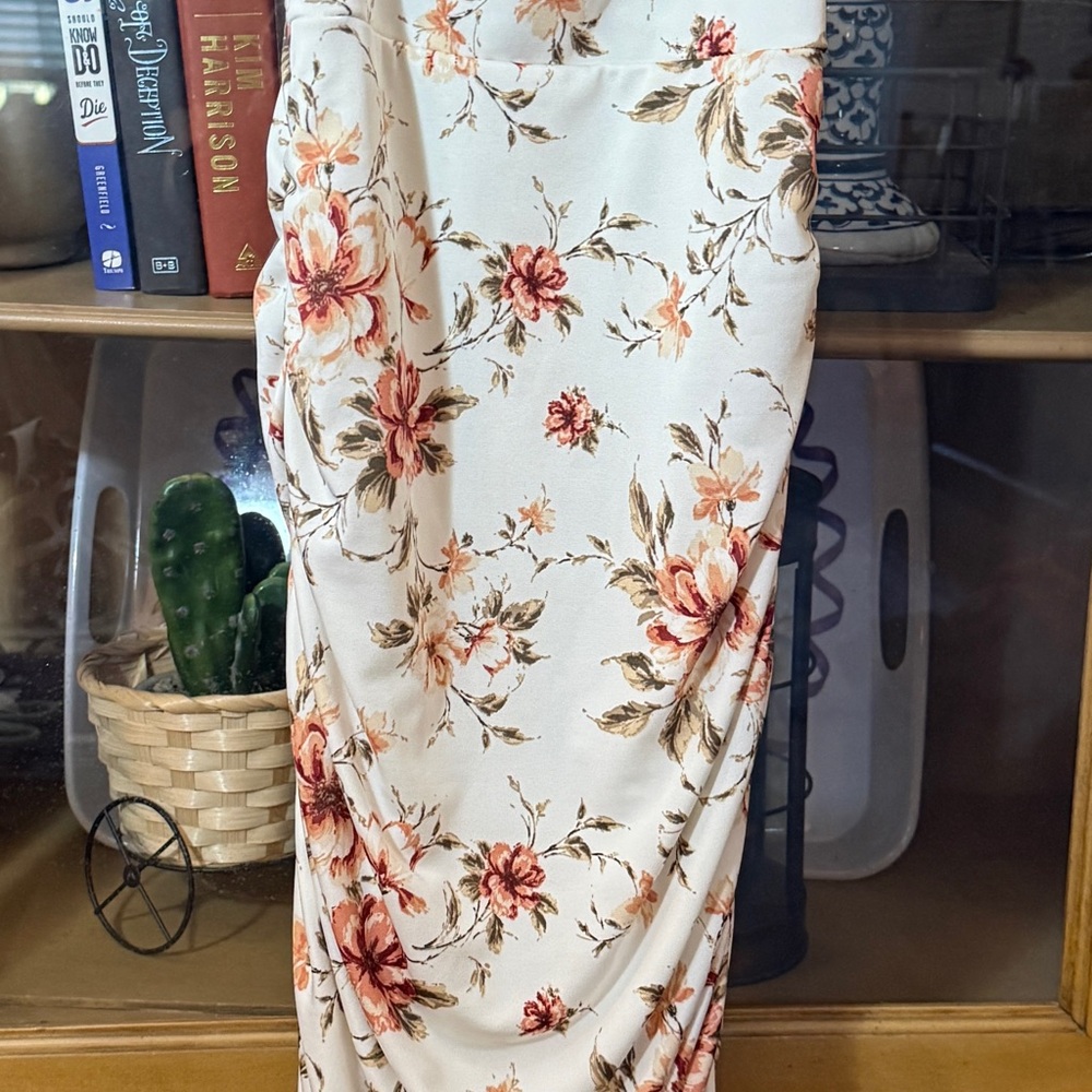 Floral Print Cream Dress